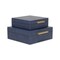 Contemporary Home Living Handcrafted Faux Shagreen Decorative Boxes - 10.5" - Navy Blue - Set of 2